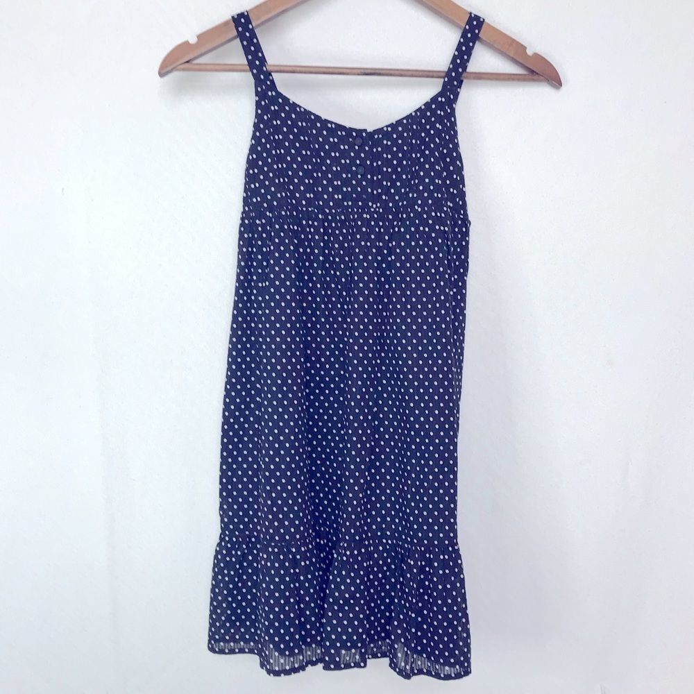 Gap blue sleeveless  dress with pretty white dots